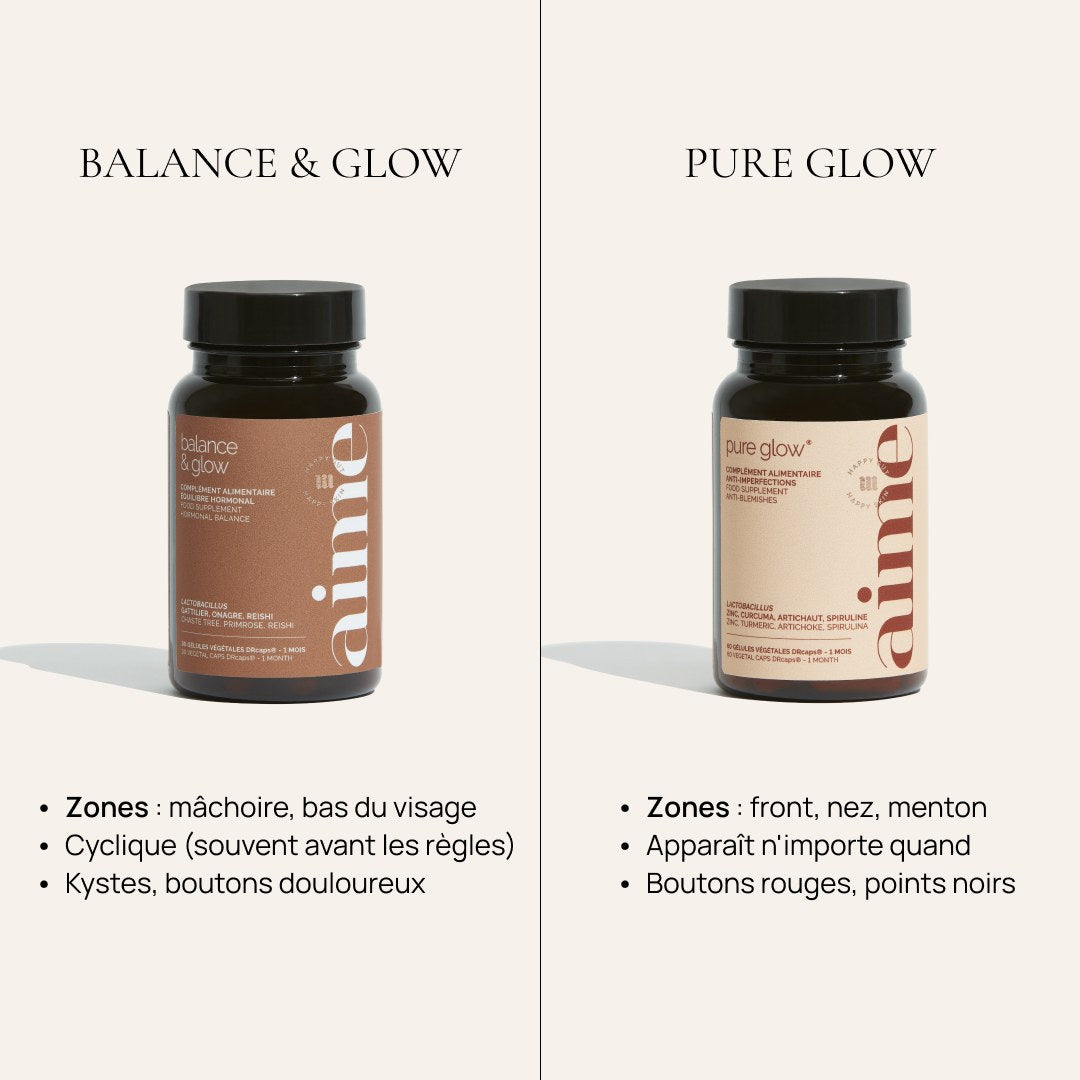 Complément alimentaire acné hormonale, Balance & Glow