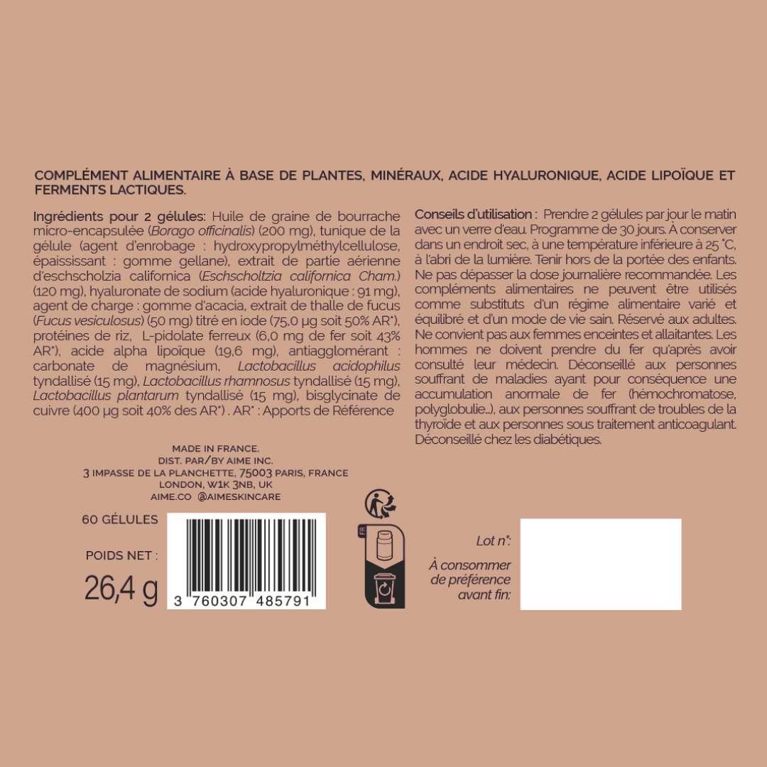 Complément alimentaire rougeurs et sensibilité, French Glow