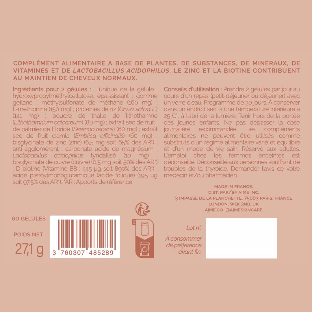 Complément alimentaire cheveux, Hair & Scalp Boost