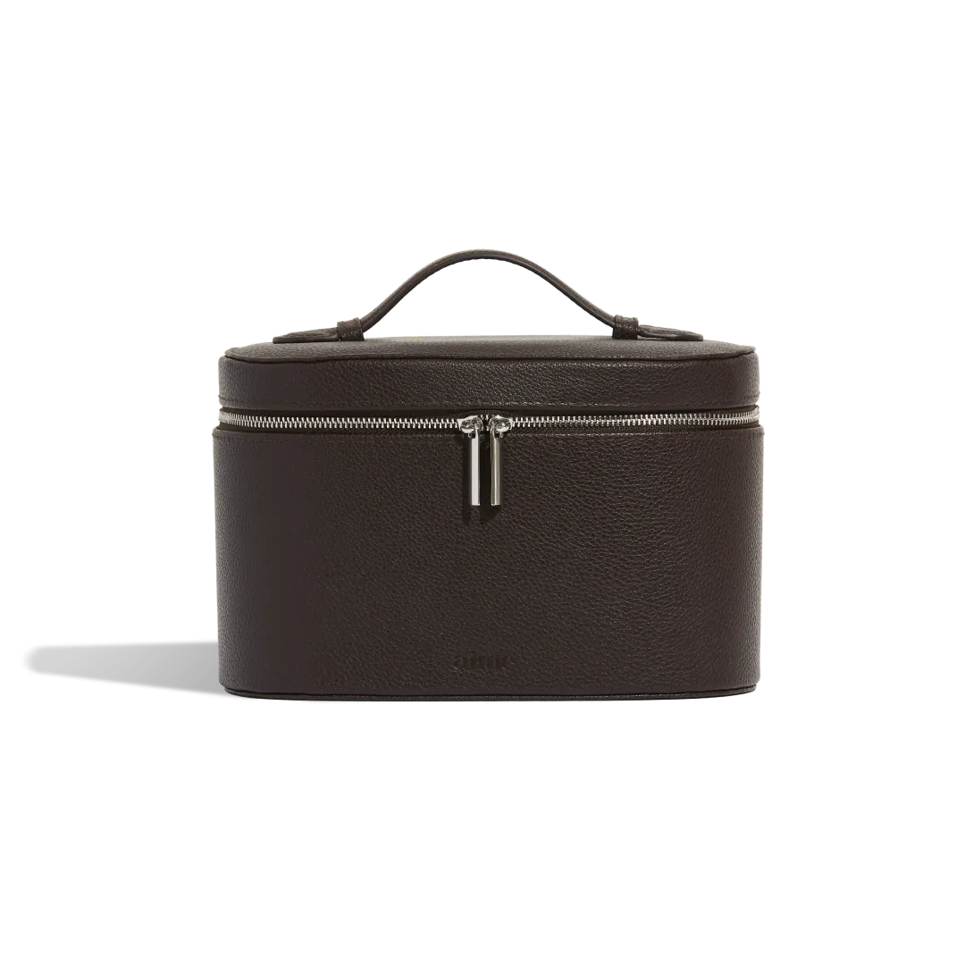 Le vanity en cuir vegan grainé brun - Aime