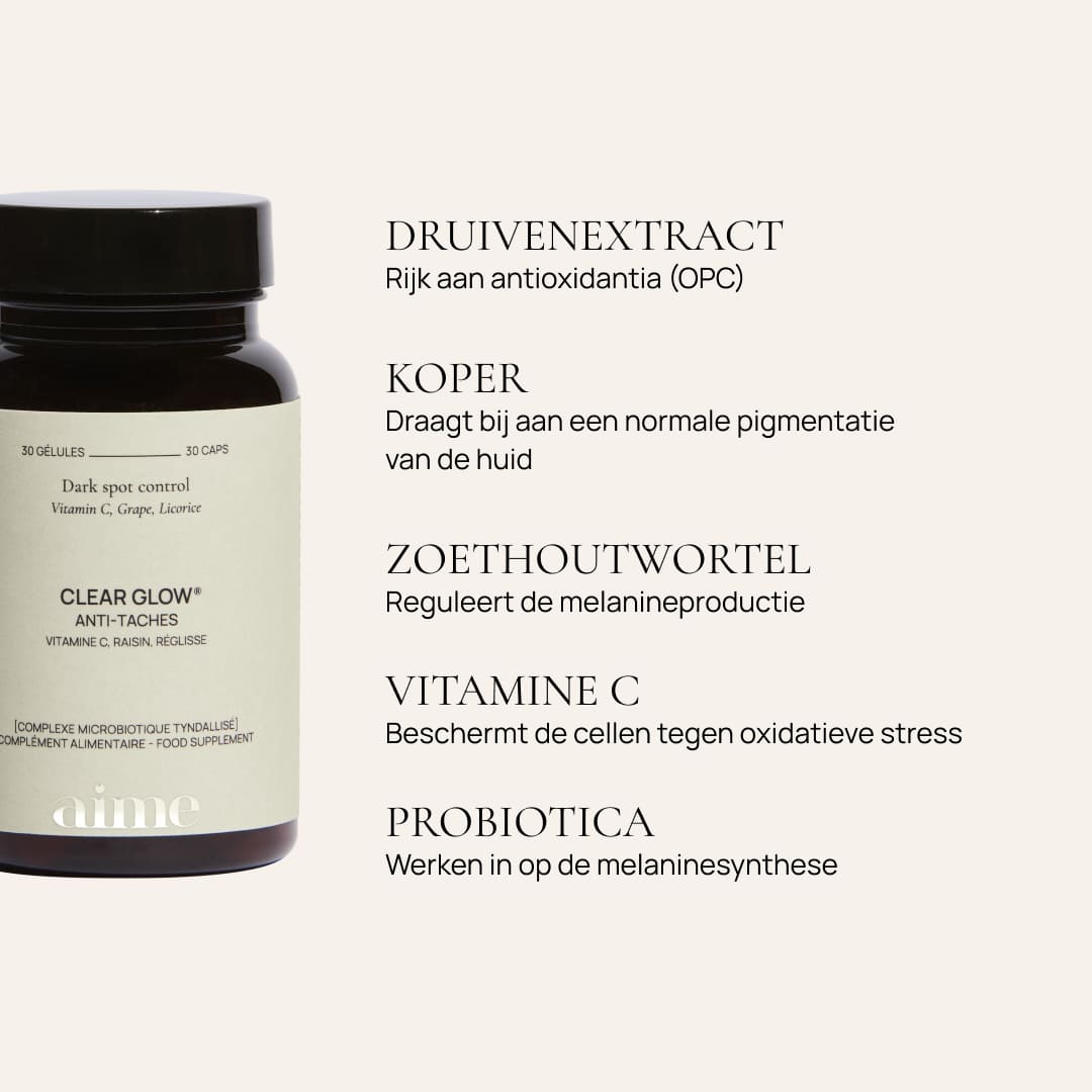 Clear Glow® Anti-Donkere Vlekken Voedingssupplement 