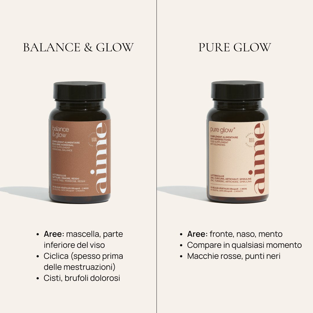 Integratore alimentare acne ormonale, Balance & Glow 