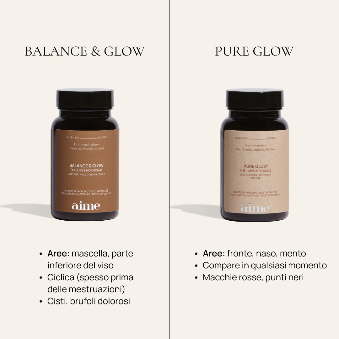 Integratore alimentare acne ormonale, Balance & Glow 