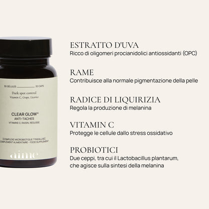 Integratore alimentare anti-macchie, Clear Glow® 5