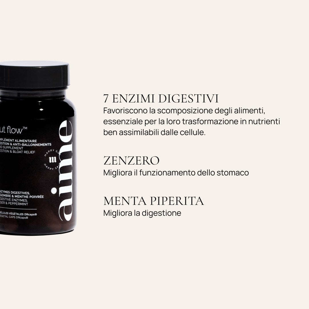 Trio Integratore alimentare digestione e antigonfiore, Gut Flow™ 