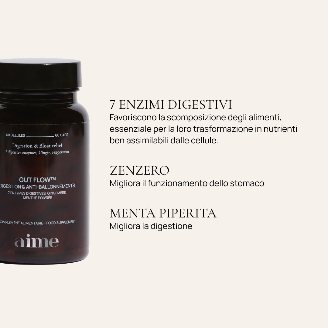 Trio Integratore alimentare digestione e antigonfiore, Gut Flow™ 