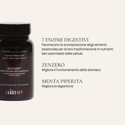 Trio Integratore alimentare digestione e antigonfiore, Gut Flow™ 7