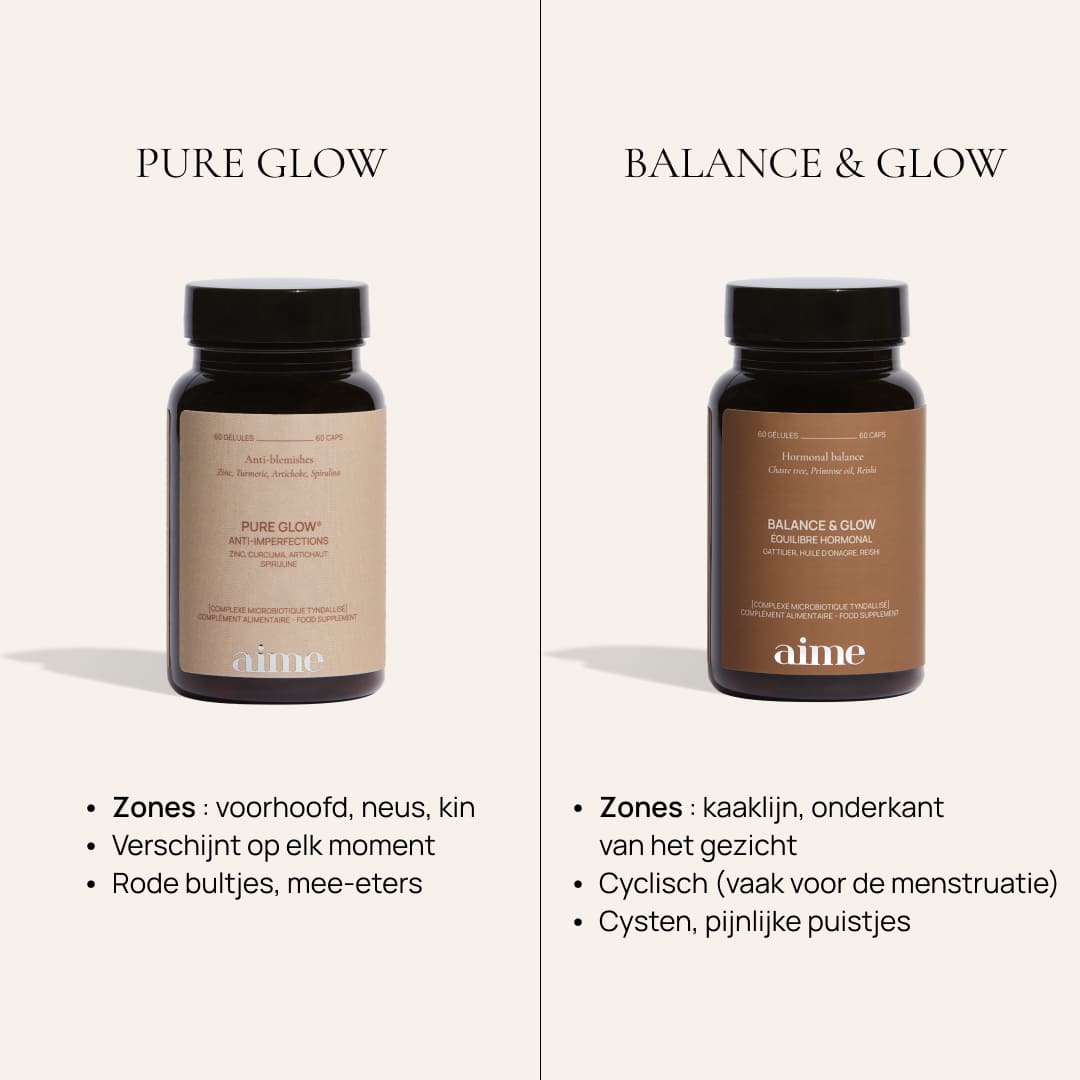 Acne voedingssupplement, Pure Glow  